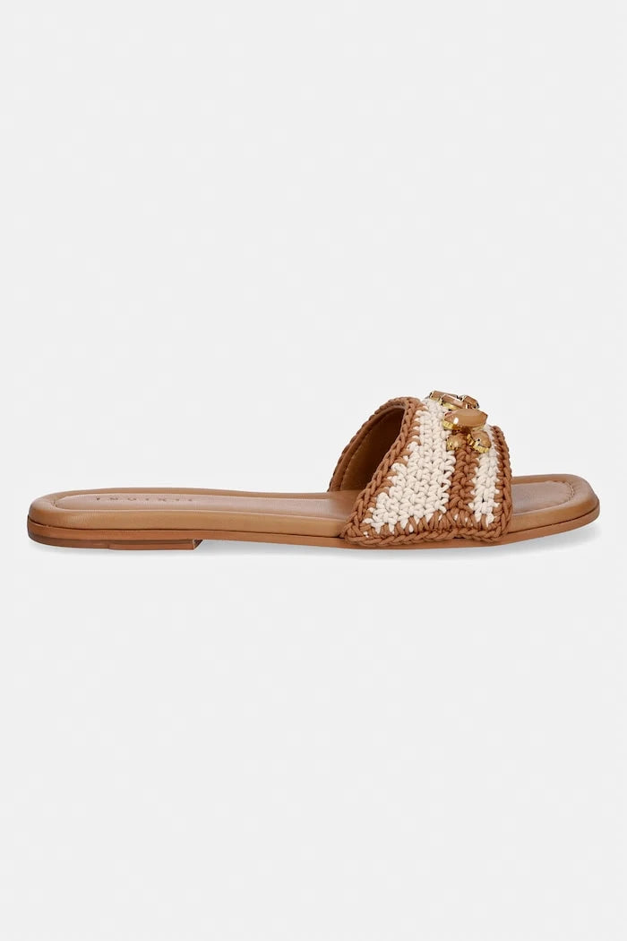 Inuikii Woven Cali düz tabanlı kadın terliği