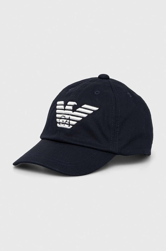 Детска памучна шапка с козирка Emporio Armani