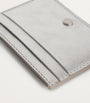 Silver Leather Metallic Card Holder