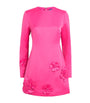 LEO LIN Pink Flower-Appliqué Aliza Mini Dress