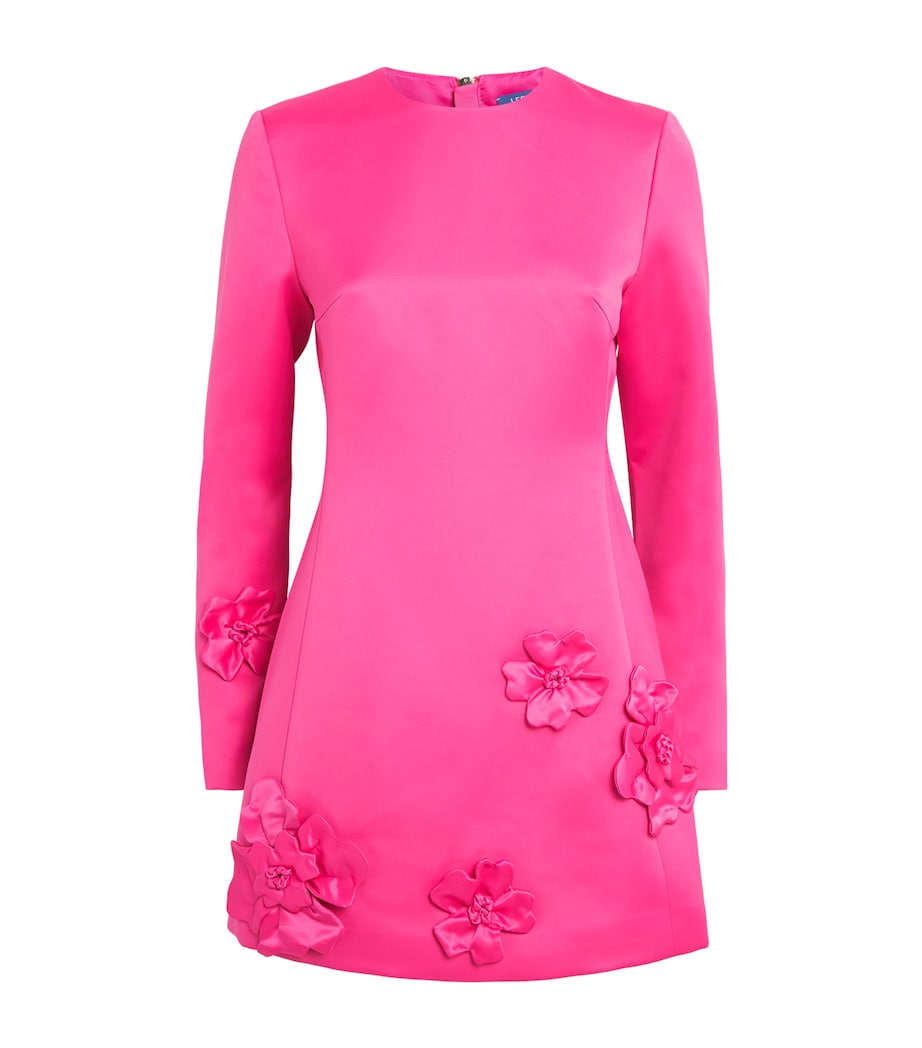 LEO LIN Pink Flower-Appliqué Aliza Mini Dress
