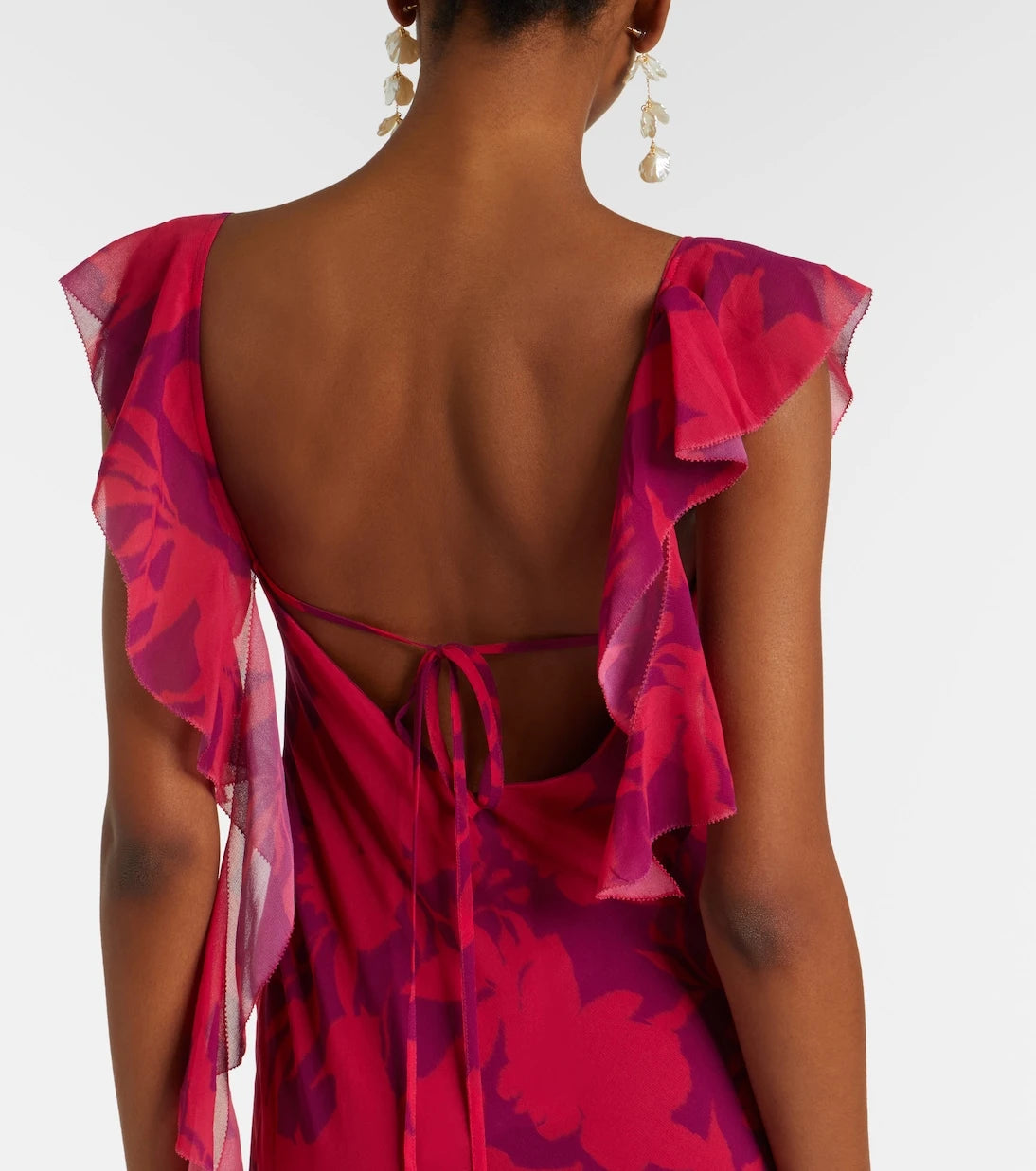 Self-Portrait - Ruffled floral maxi dress