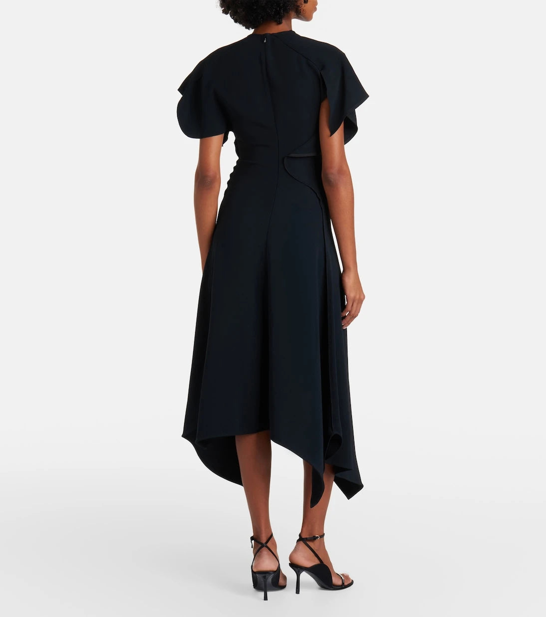 Victoria Beckham - Asymmetric draped cady midi dress