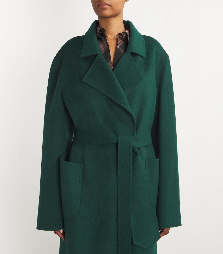 Wolk Morais Green Cashmere On Set Wrap Coat