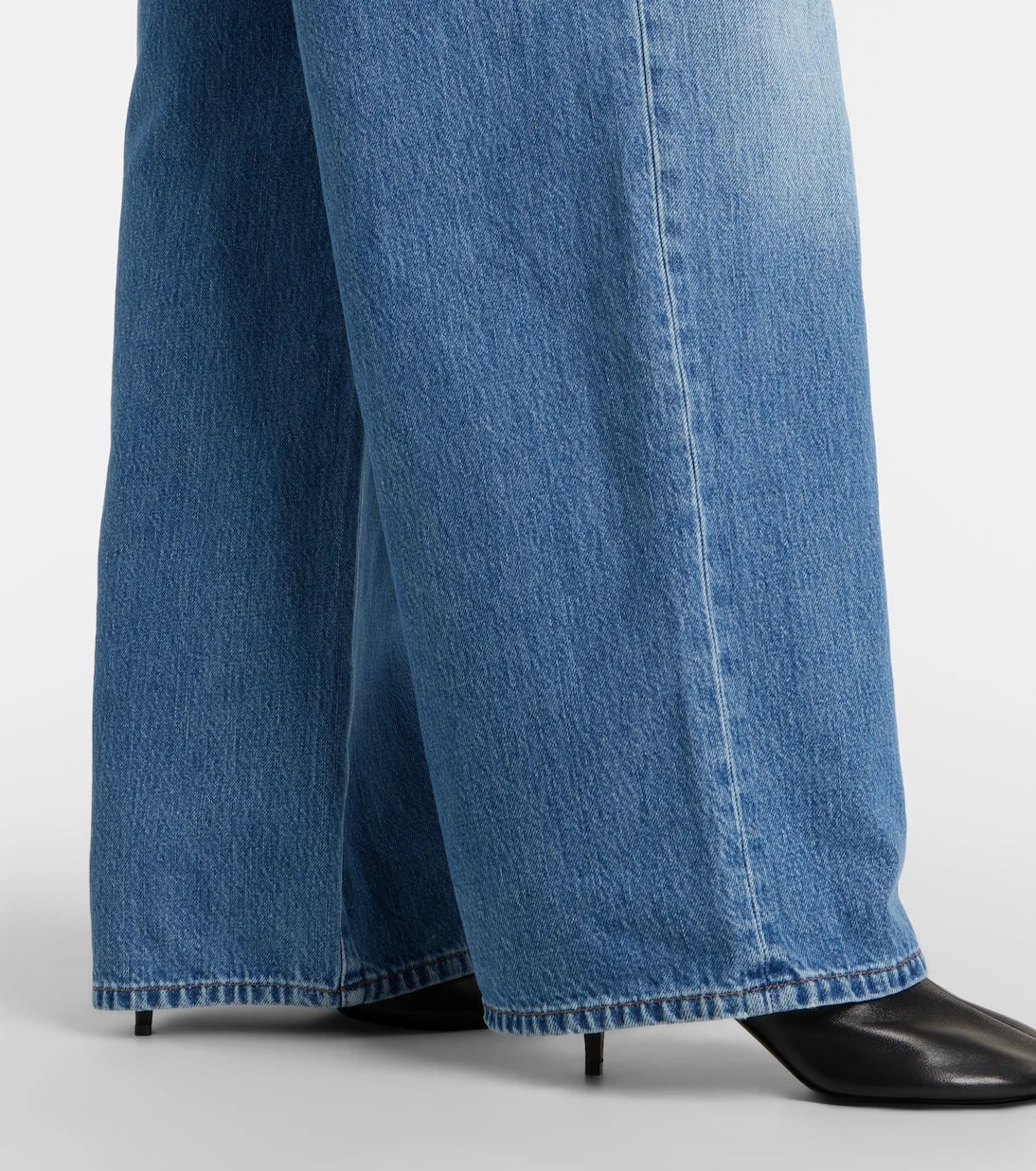 7 For All Mankind - بنطلون جينز واسع الساقين بطبقتين واسع