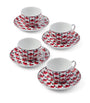 Prada Vienna Coffee Cup and Saucer (Set of 4)