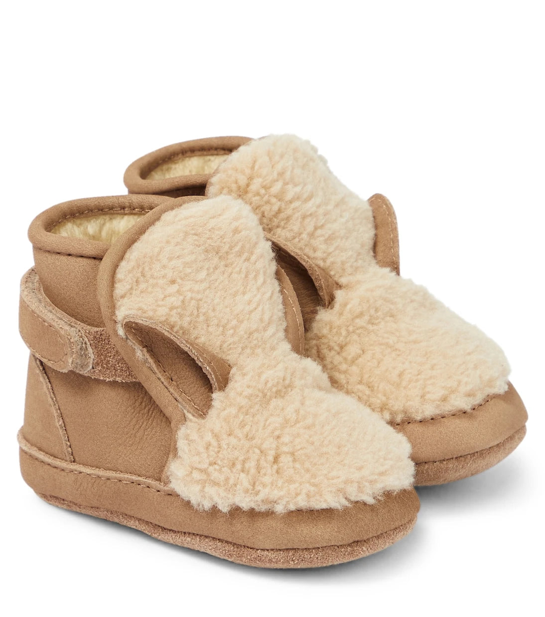 Donsje - Baby Richy teddy-trimmed leather booties