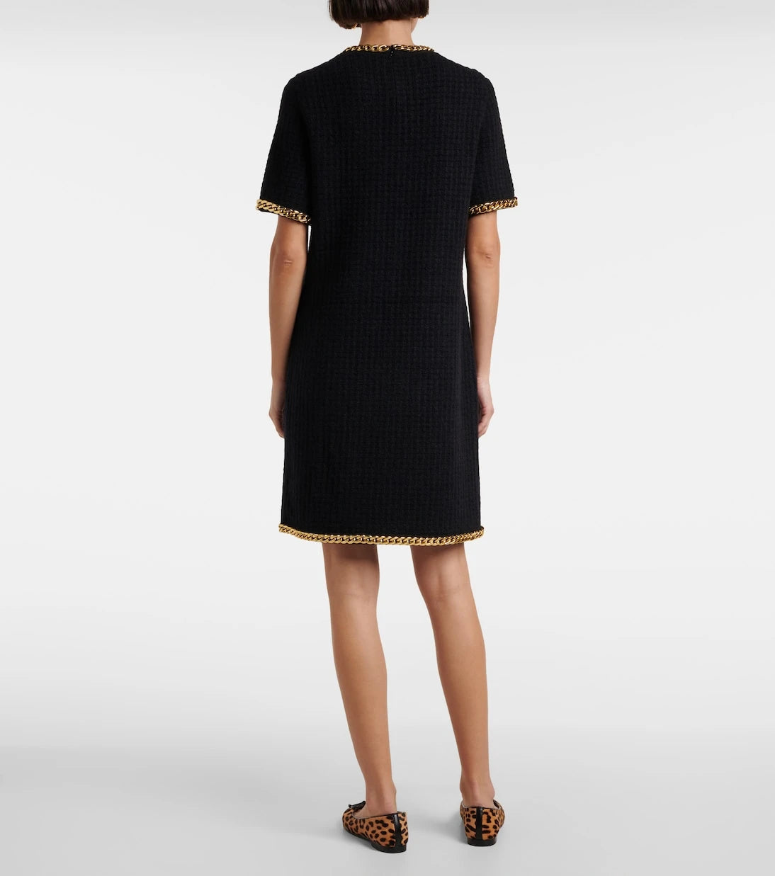 Tory Burch - Chain-detail waffle-knit minidress