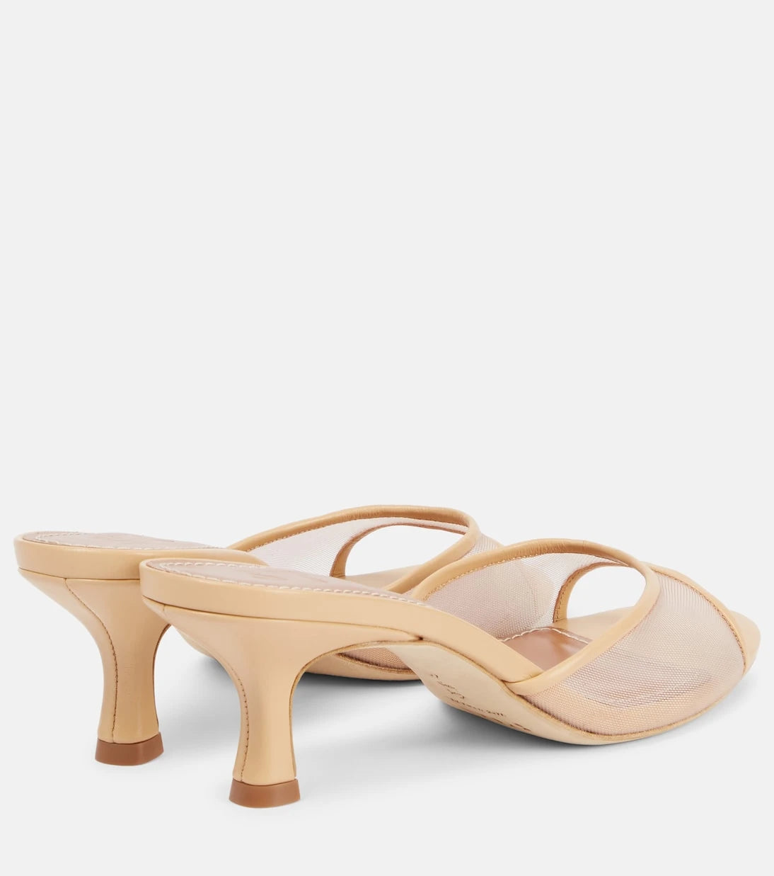 Staud - Brigitte 55 leather-trimmed mesh mules