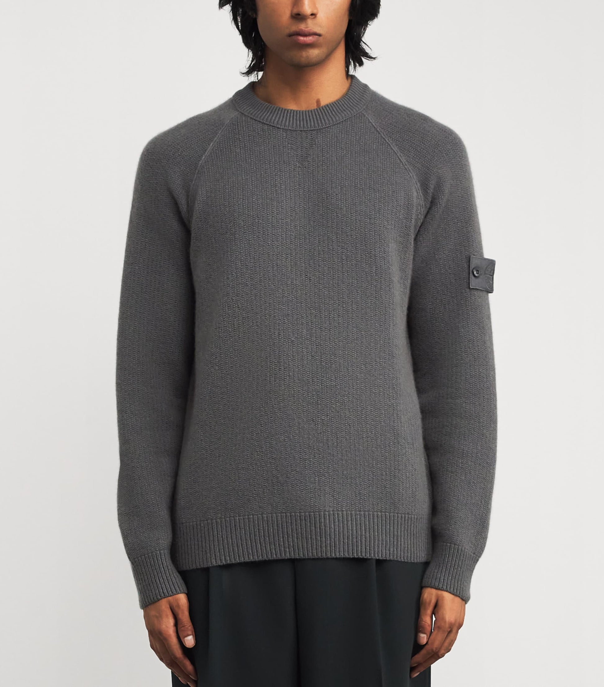Grey GHOST PIECE Cashmere Crew-Neck Sweater