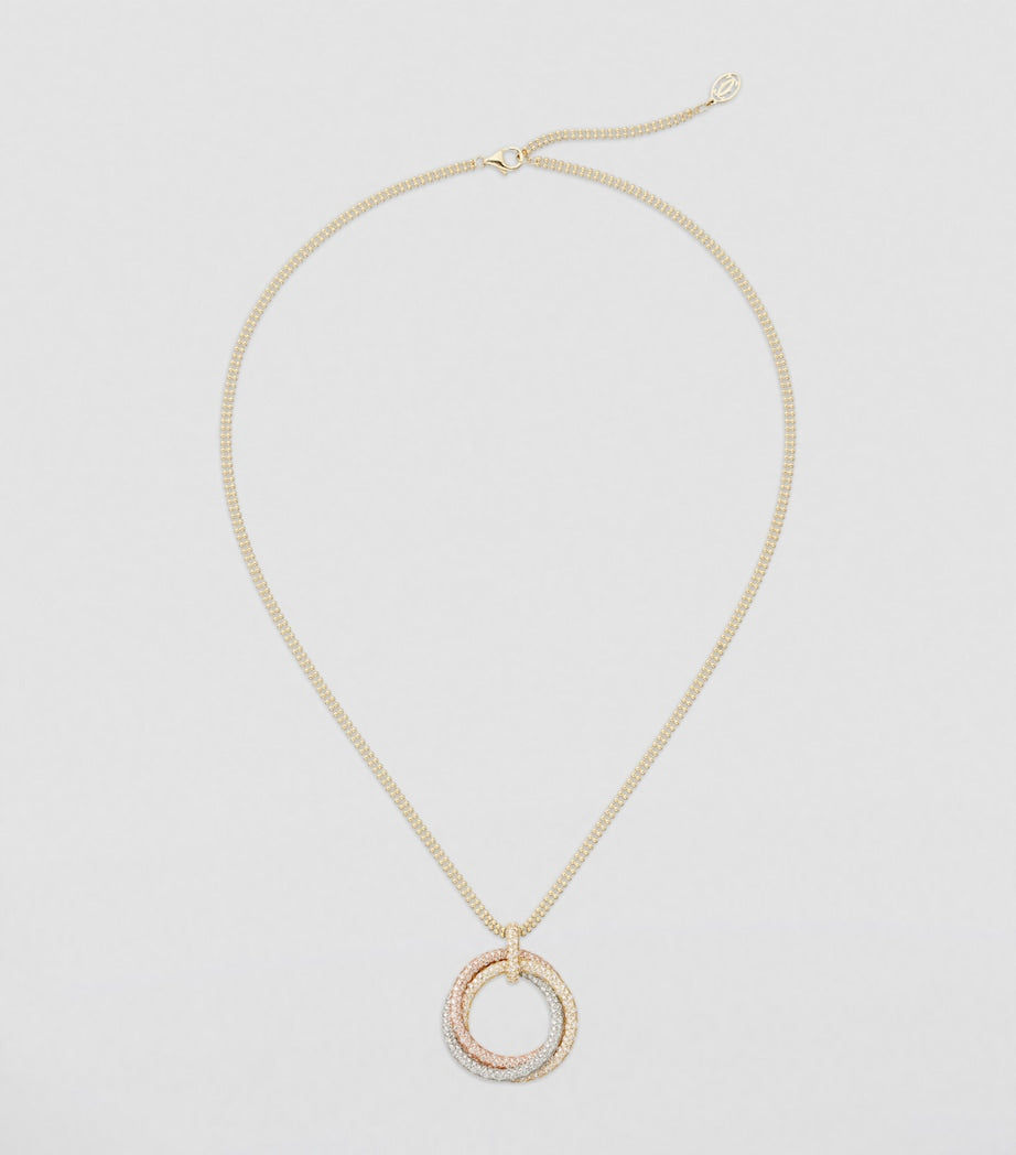 Mixed Gold and Diamond Trinity Necklace
