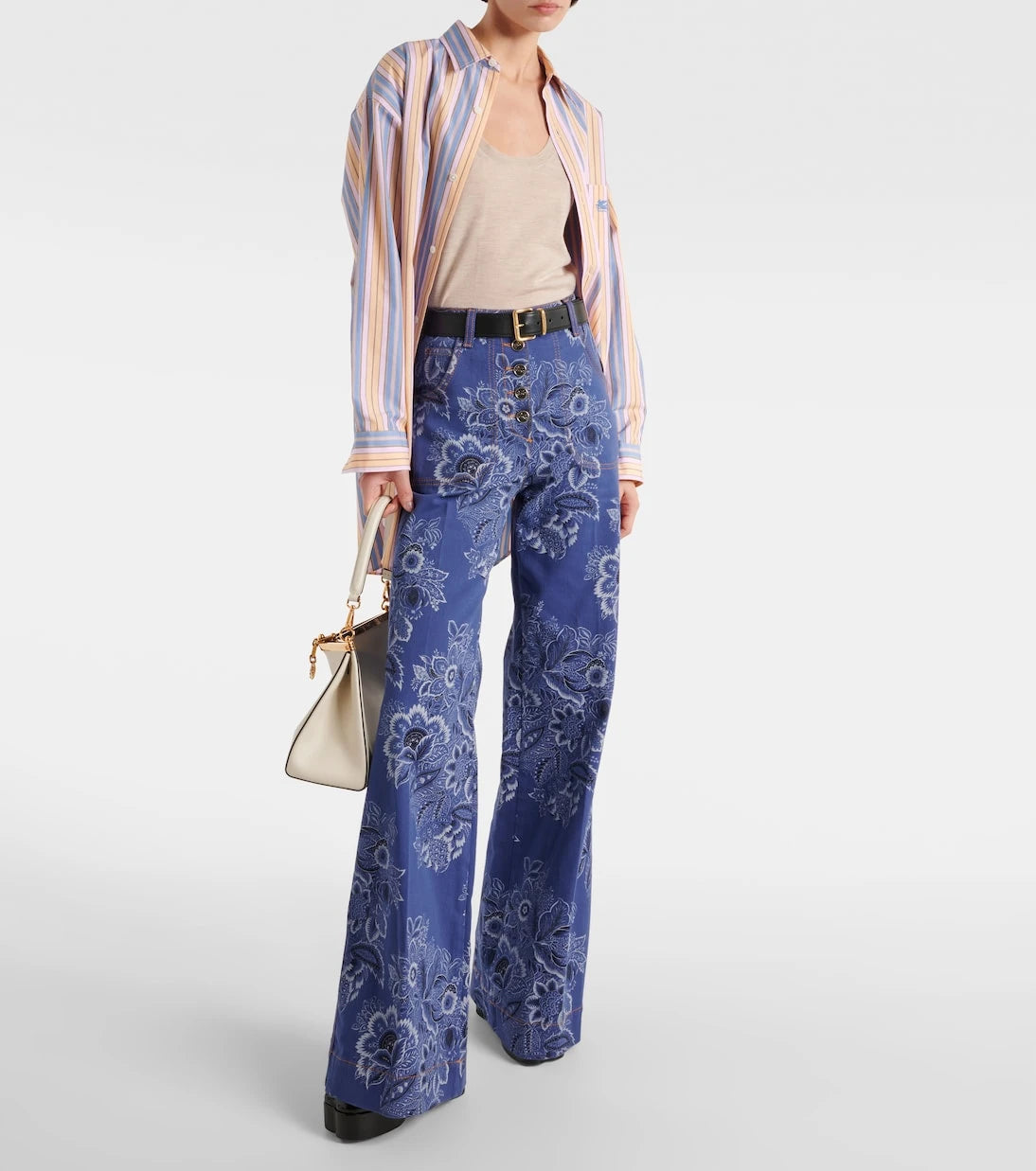 Etro - Floral high-rise flared jeans