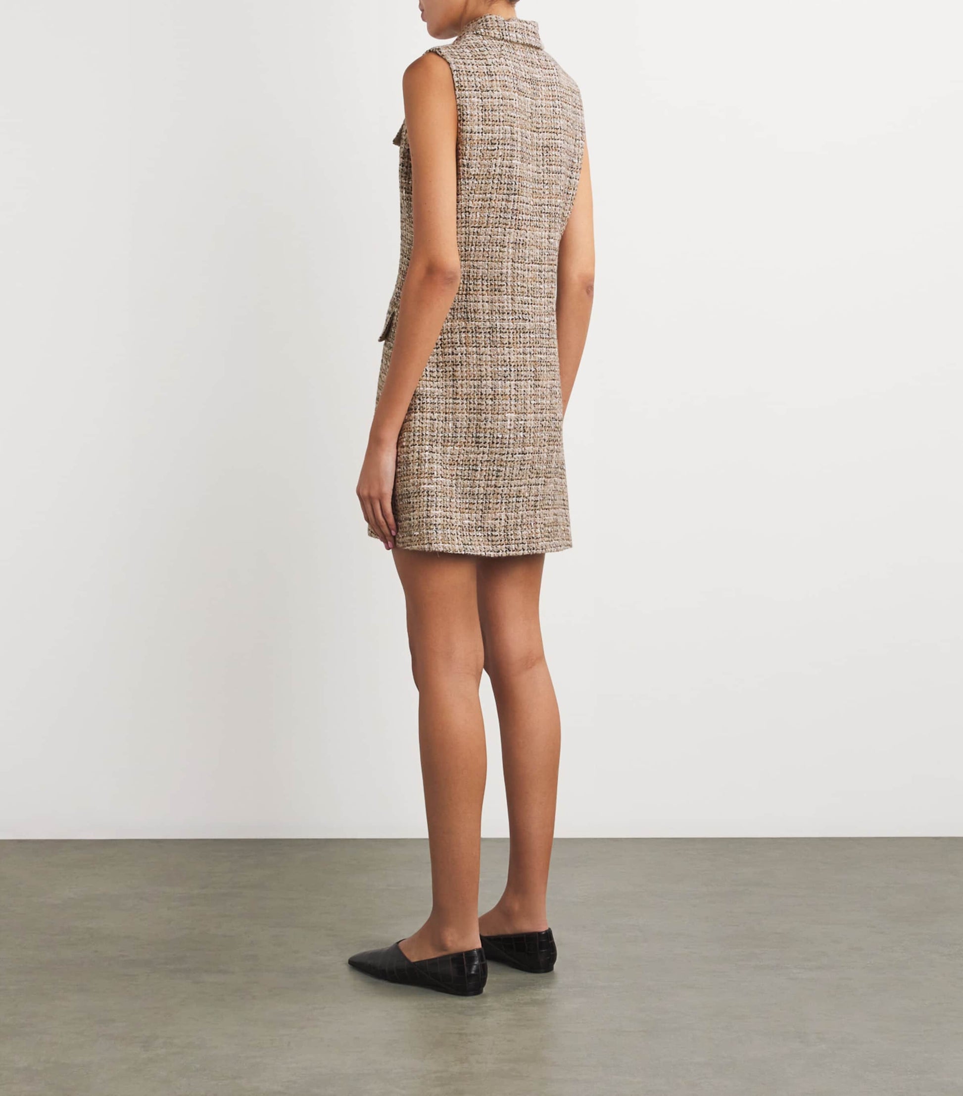 Theory Beige Tweed Mini Dress