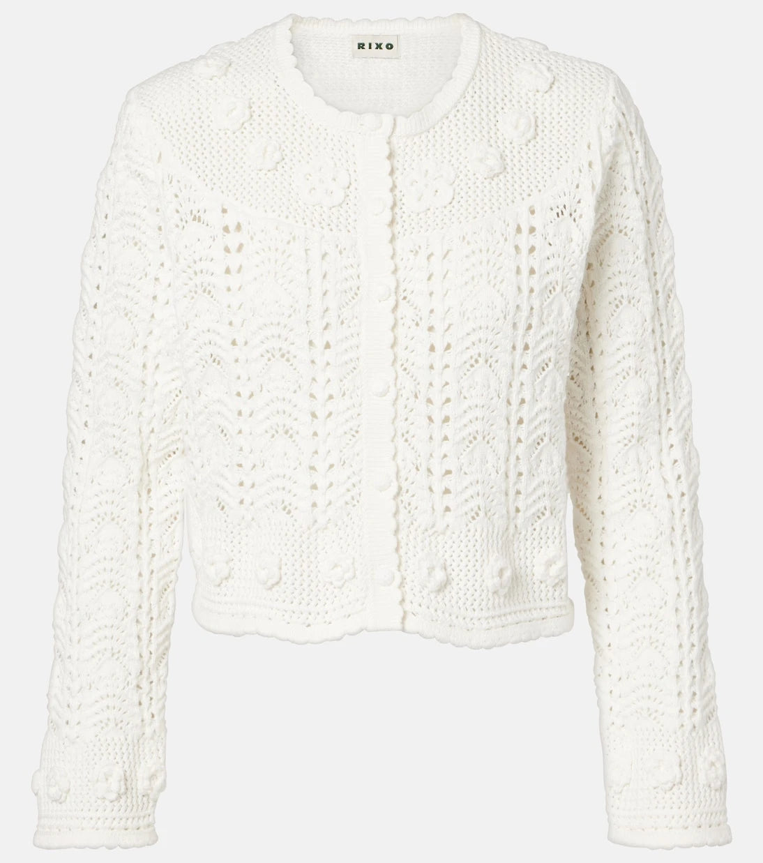 Rixo - Kyra open-knit cotton cardigan