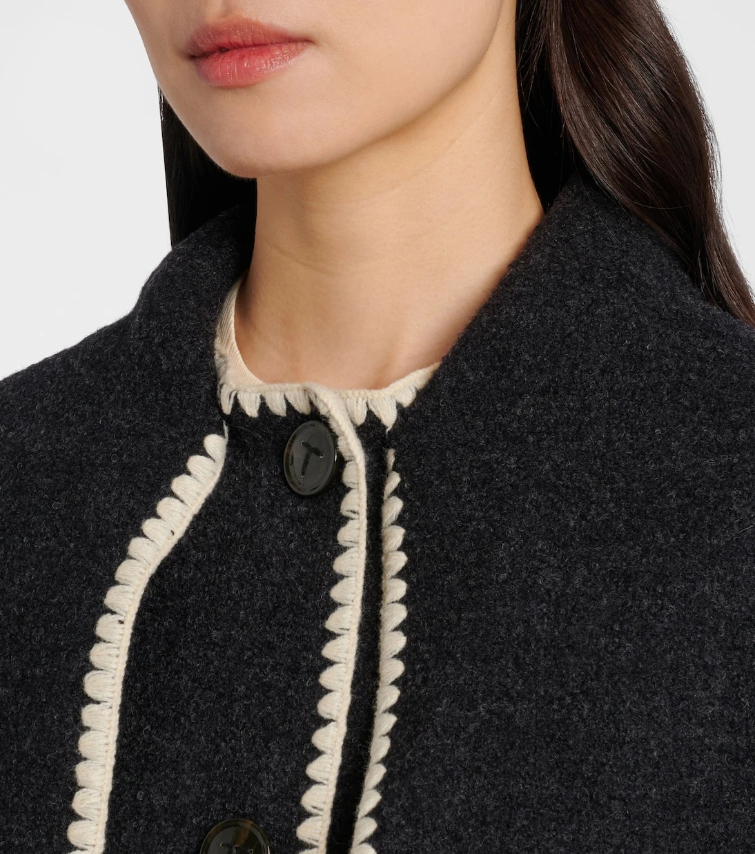 Toteme - Embroidered wool-blend scarf jacket