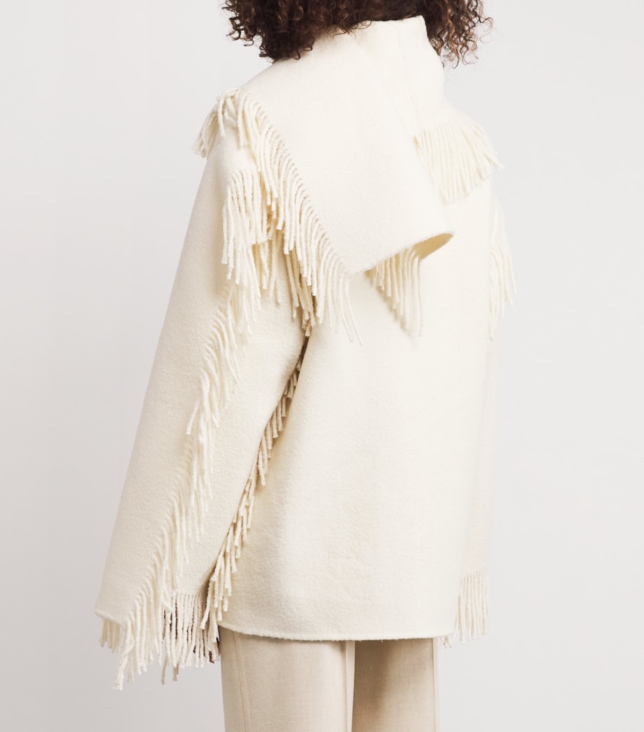 Toteme White Wool-Blend Scarf Jacket