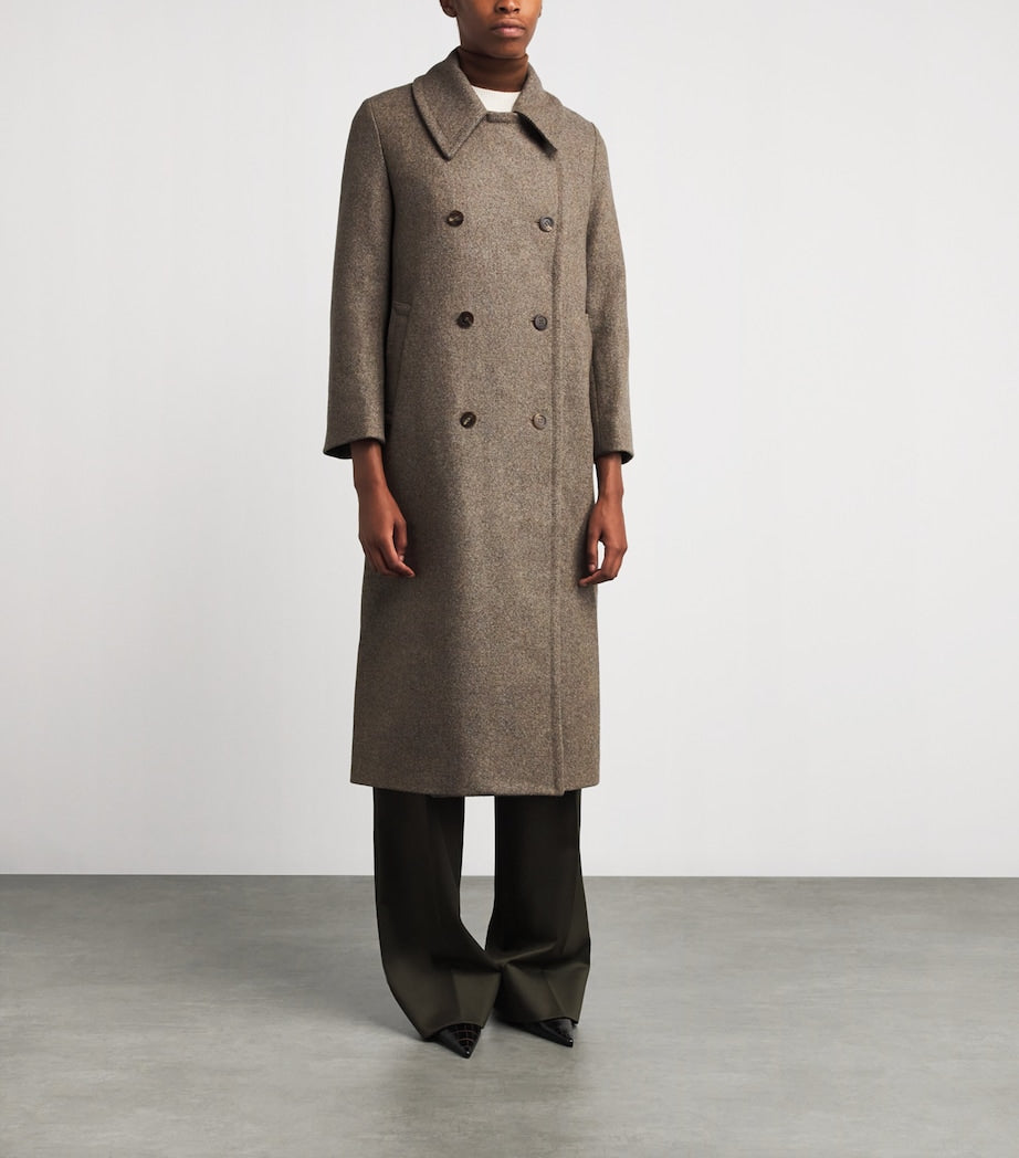 Johnstons Of Elgin Brown Wool The Great Coat