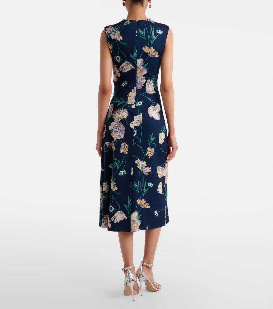 Erdem - Draped floral jersey midi dress