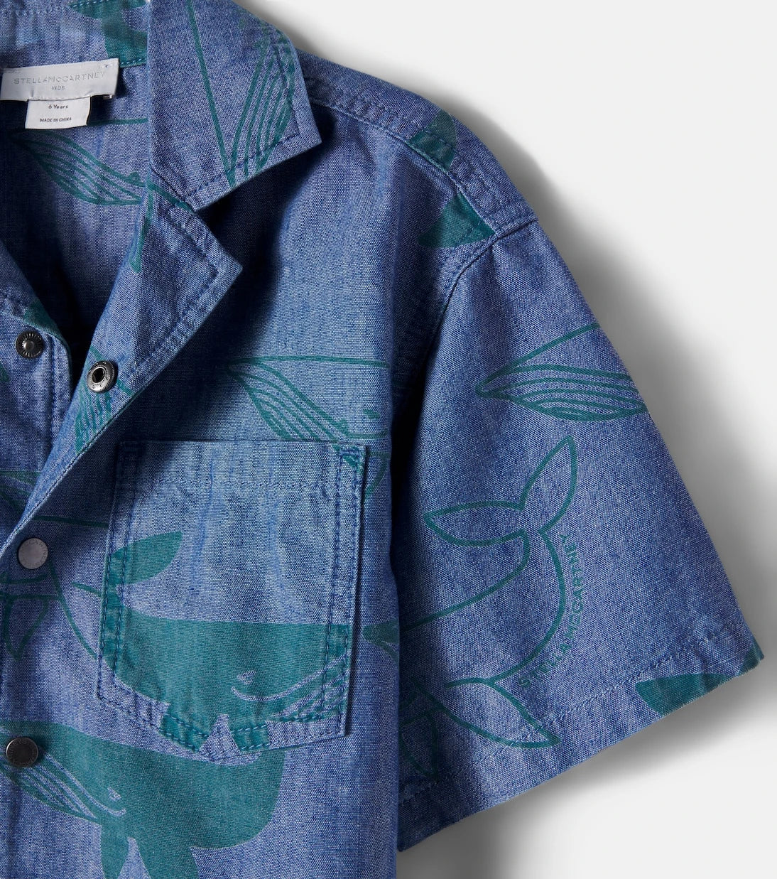 Stella McCartney Kids - Printed denim bowling shirt