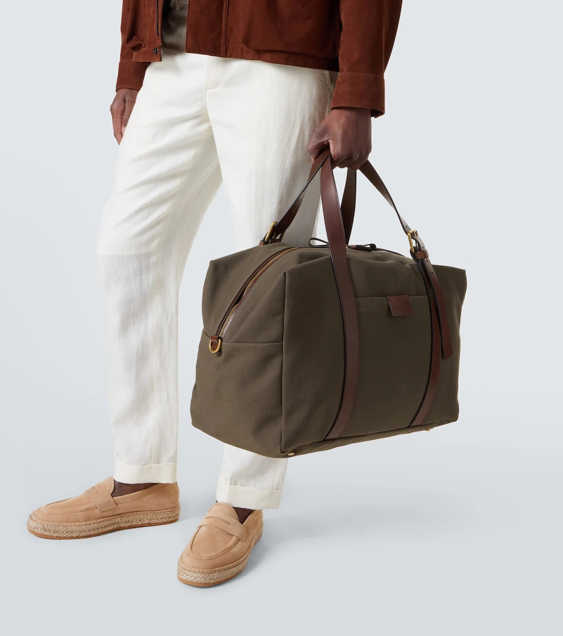 Giorgio Armani - Leather-trimmed canvas duffel bag
