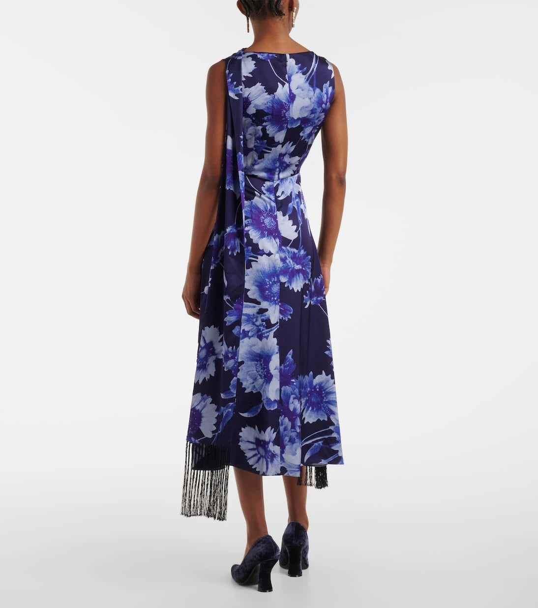 Erdem - Draped floral cocktail dress