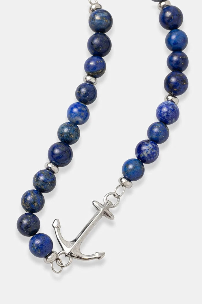 HUGO erkek paslanmaz çelik lapis lazuli bileklik E-BEADS5-BRA