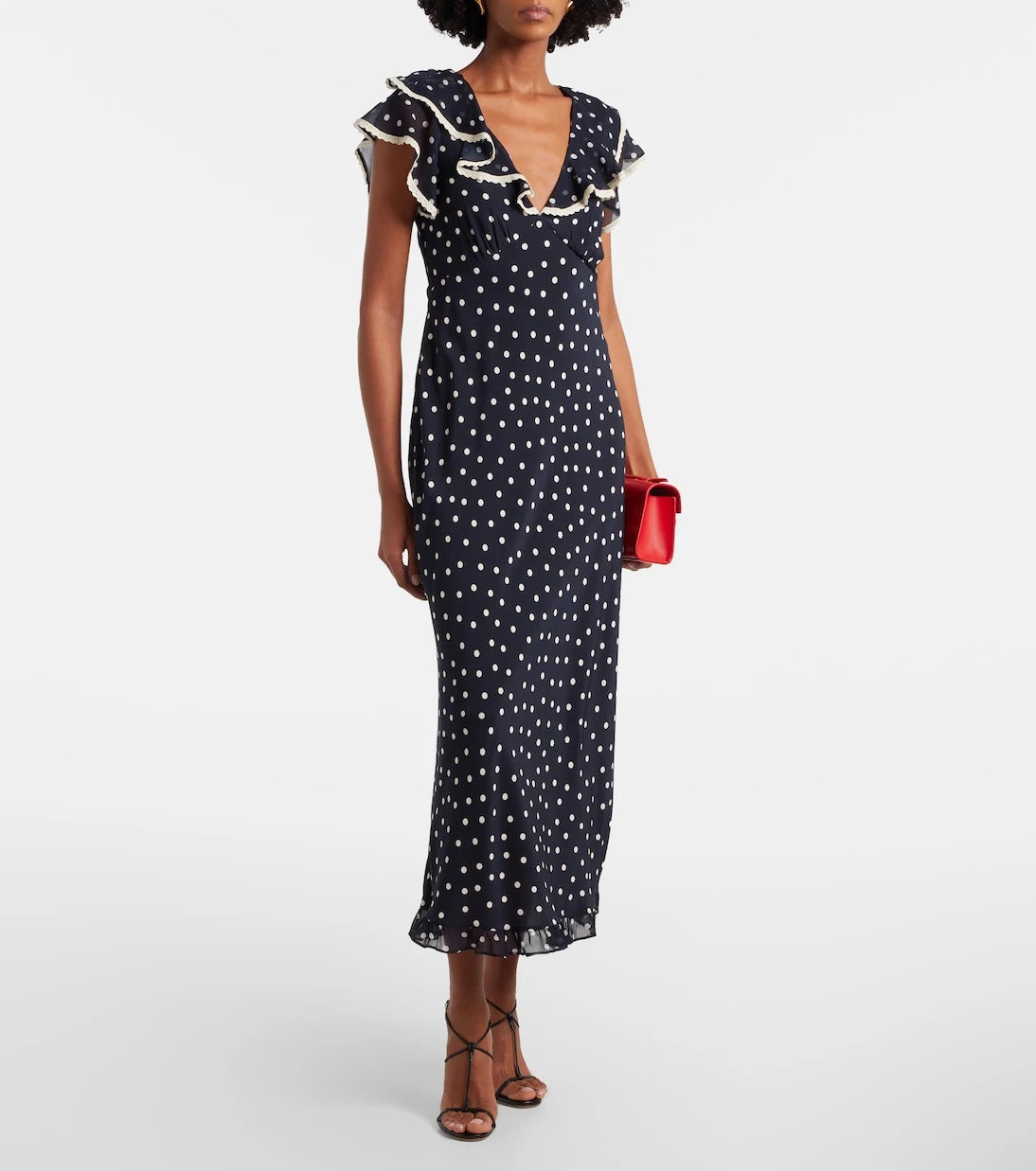 Rixo - Bethea polka-dot crêpe de chine midi dress