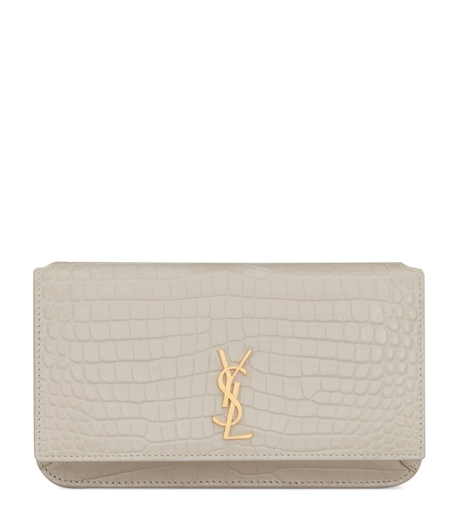 Saint Laurent White Leather Cross-Body Phone Holder