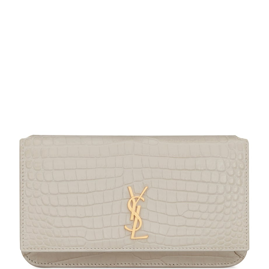 Saint Laurent White Leather Cross-Body Phone Holder