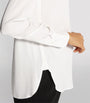White Silk-Blend Slim-Fit Blouse
