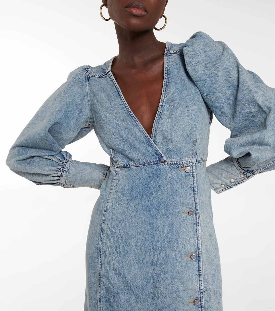 Ganni - Denim midi dress