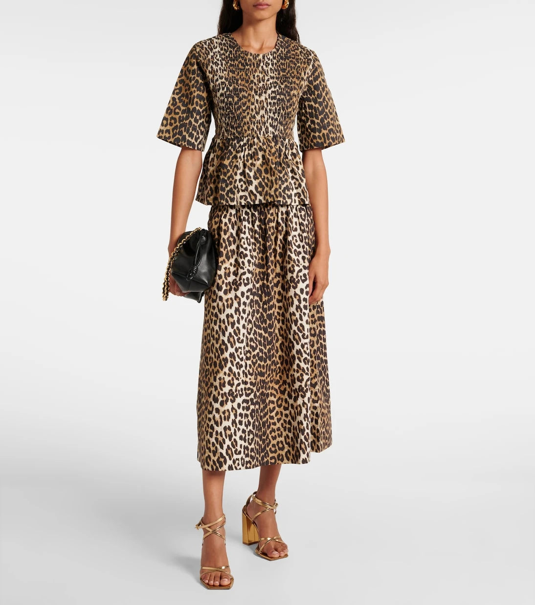 Ganni - Leopard-print cotton top