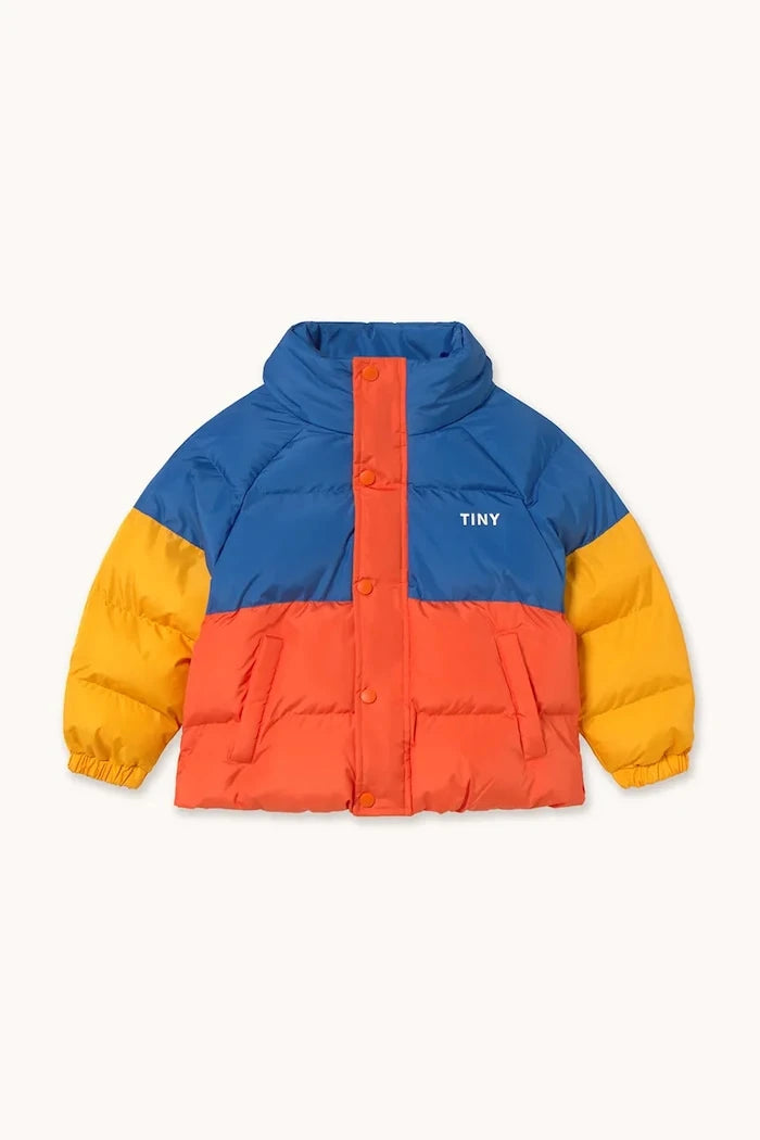 Детско яке Tinycottons COLOR BLOCK SHORT PADDED JACKET