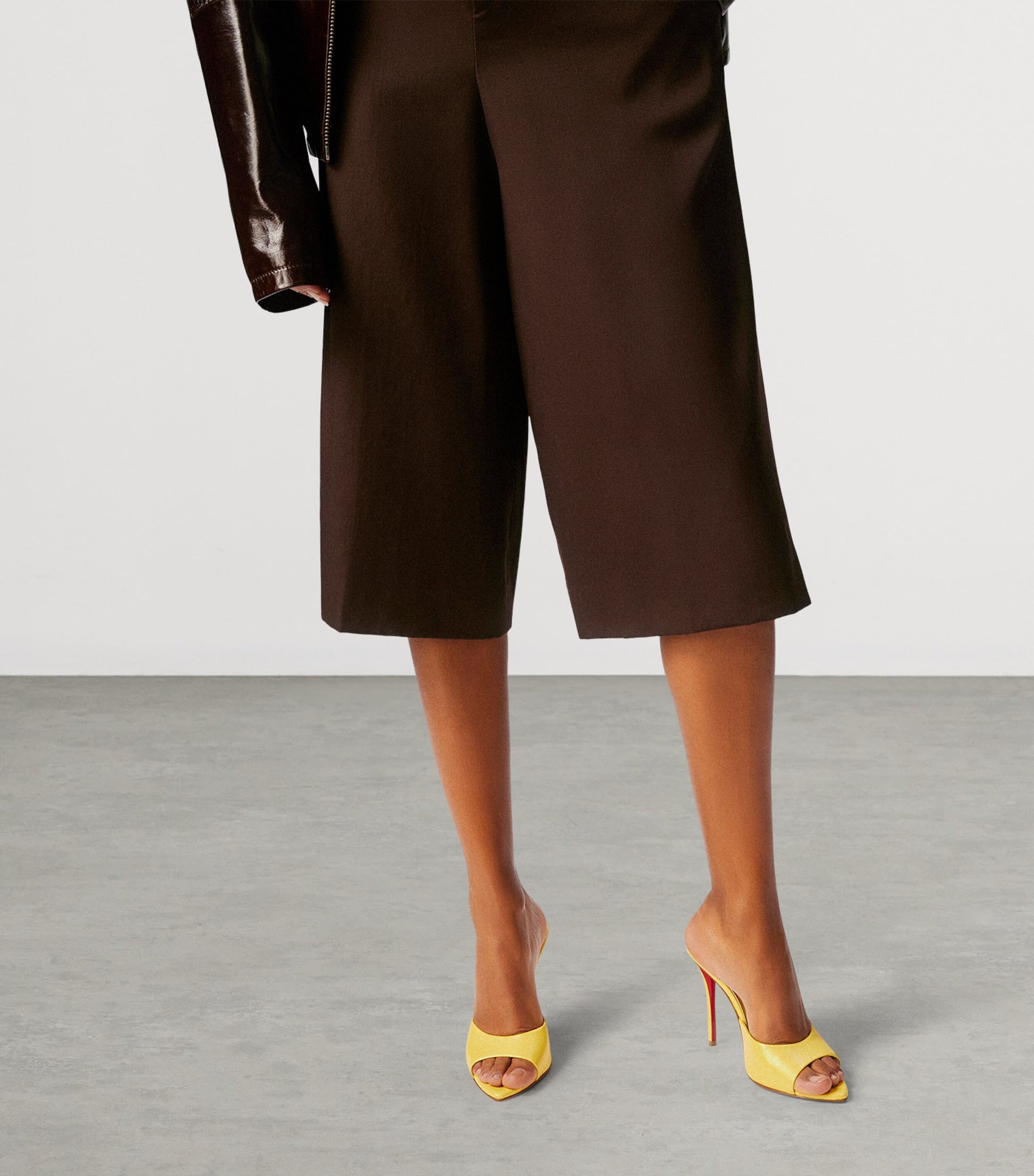 Christian Louboutin Yellow Miss Z Patent Leather Heeled Mules 100