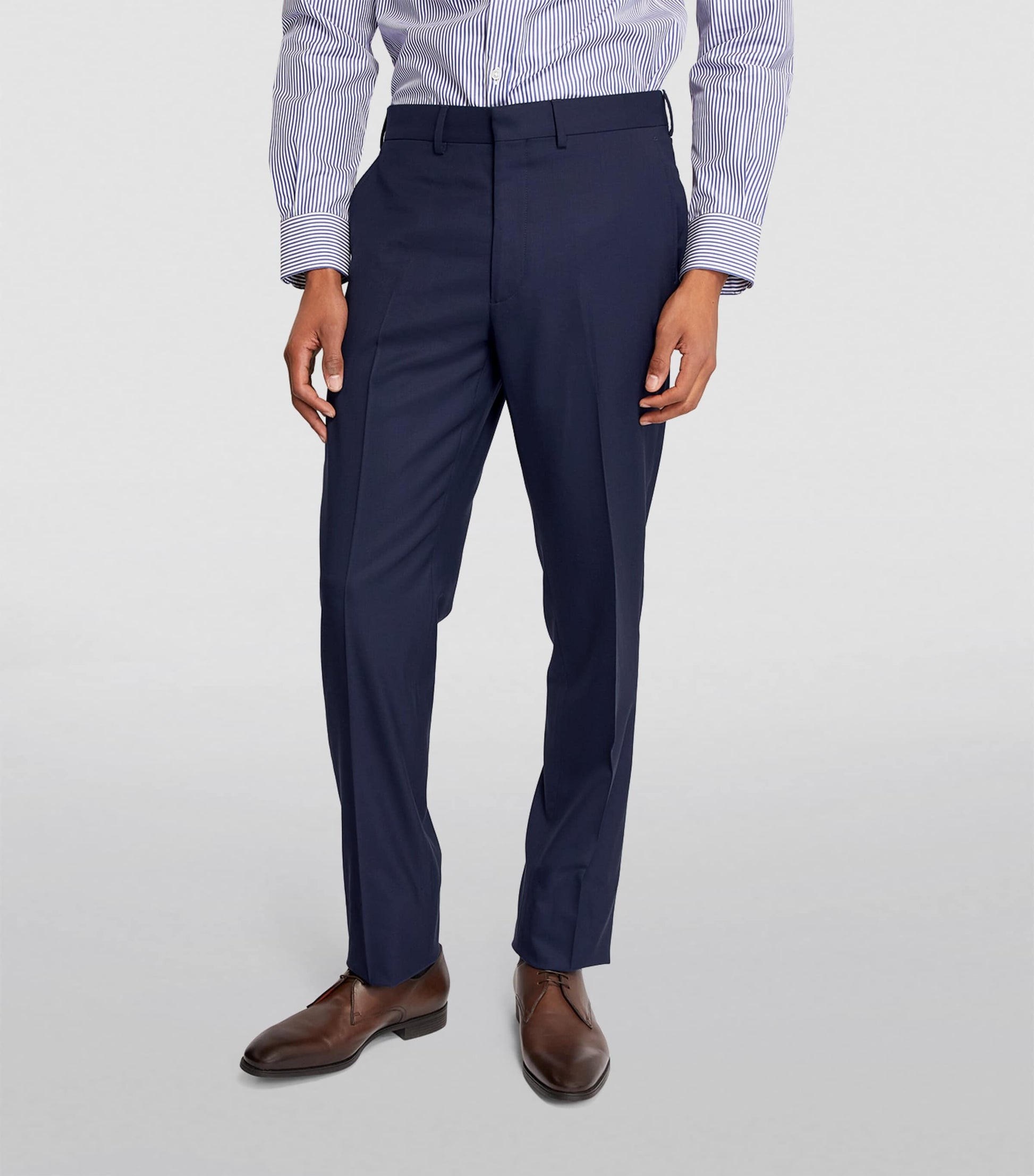 Wool Serge Straight Trousers