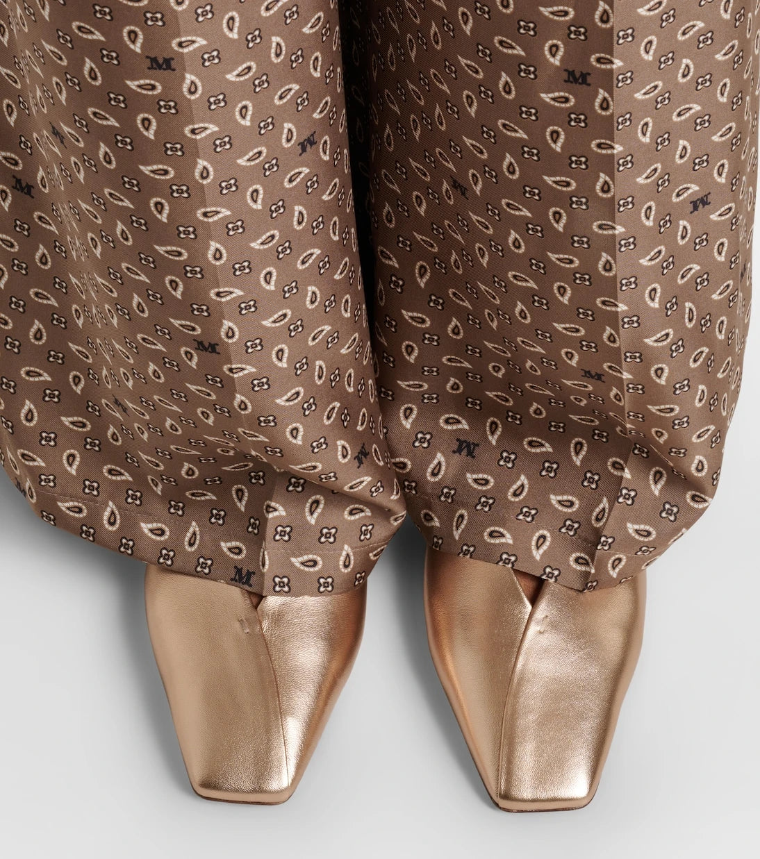 Max Mara - Metallic leather mules