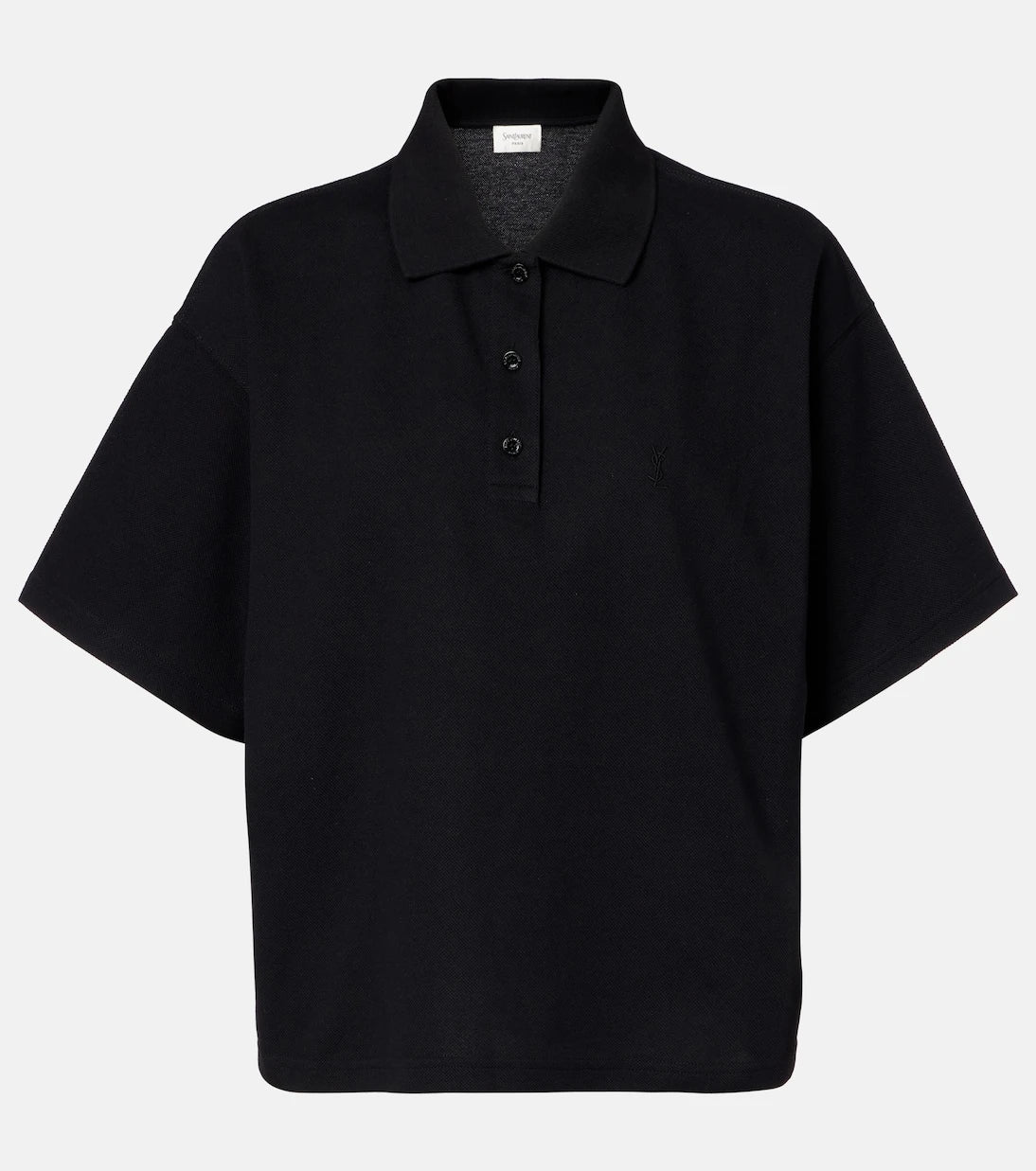 Saint Laurent - Cassandre cotton-blend piqué polo shirt