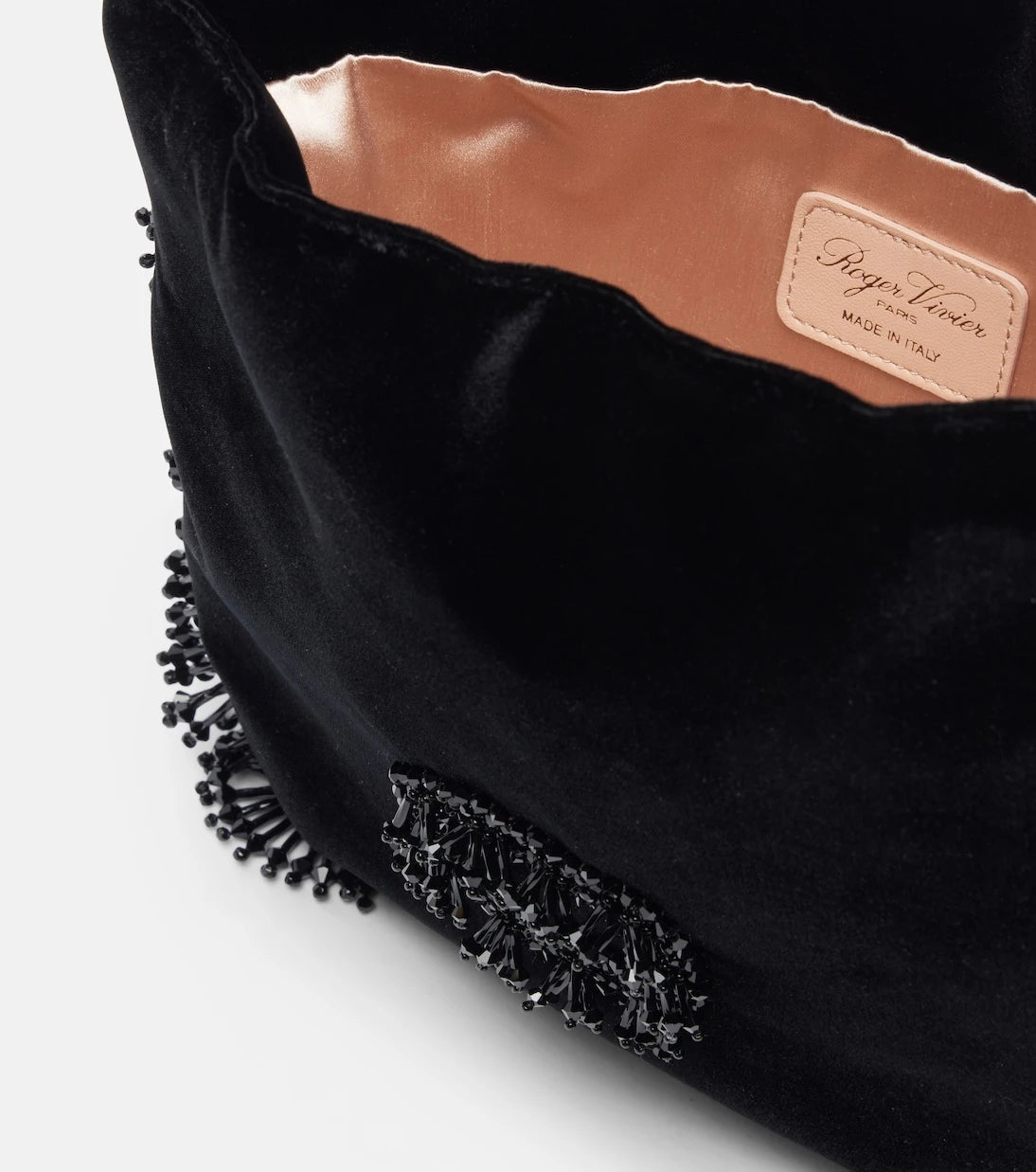 Roger Vivier - Pilgrim Mini beaded velvet bucket bag