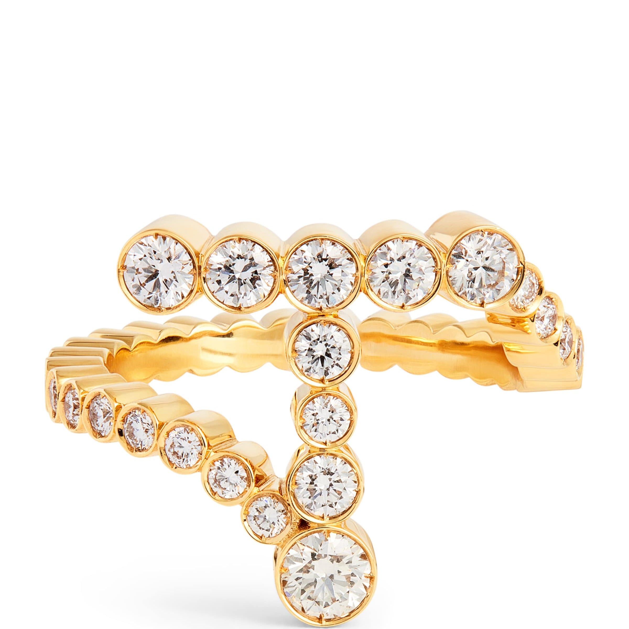 Yellow Gold and Diamond Ensemble 'T' Ring
