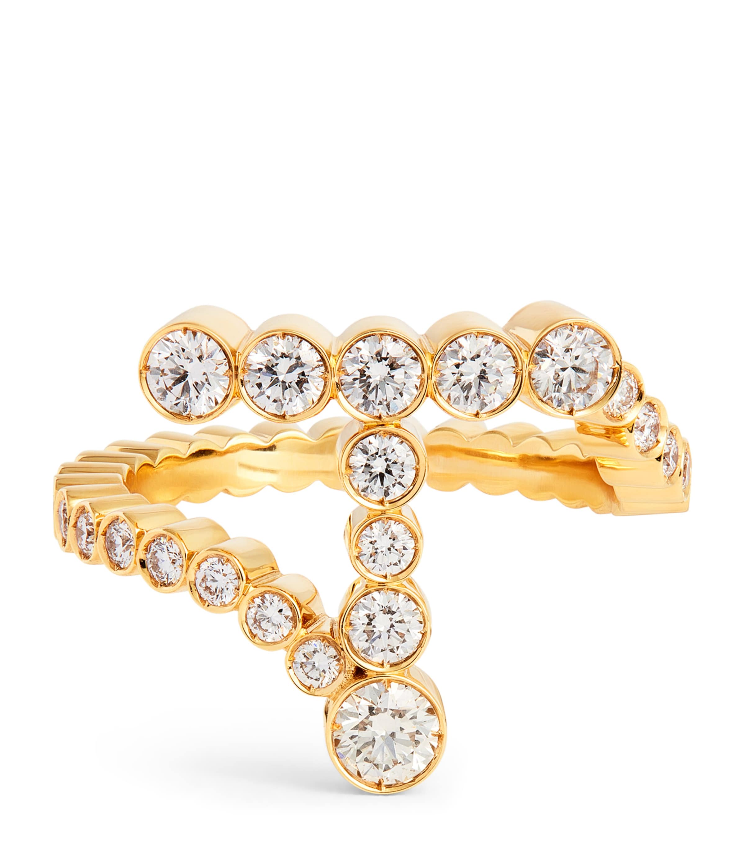 Yellow Gold and Diamond Ensemble 'T' Ring