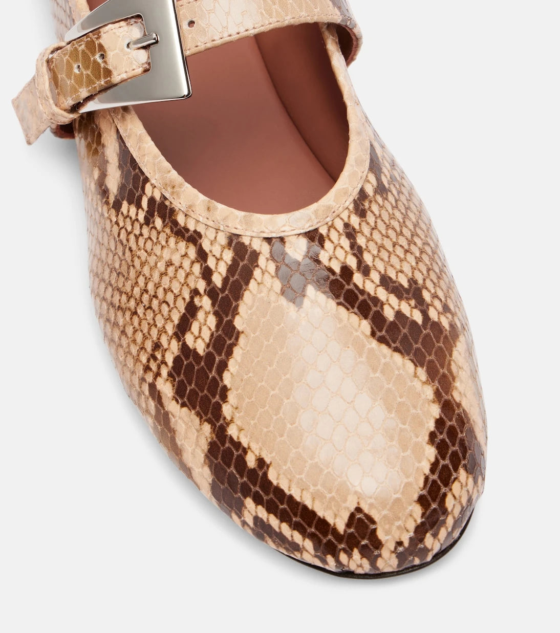 Paris Texas - Sveva snake-effect leather ballet flats
