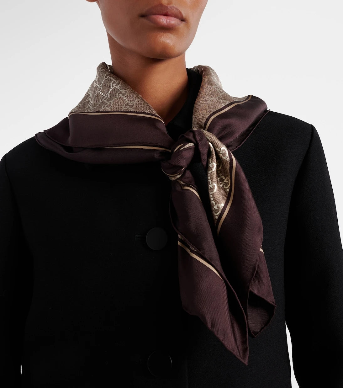 Gucci - GG silk twill scarf