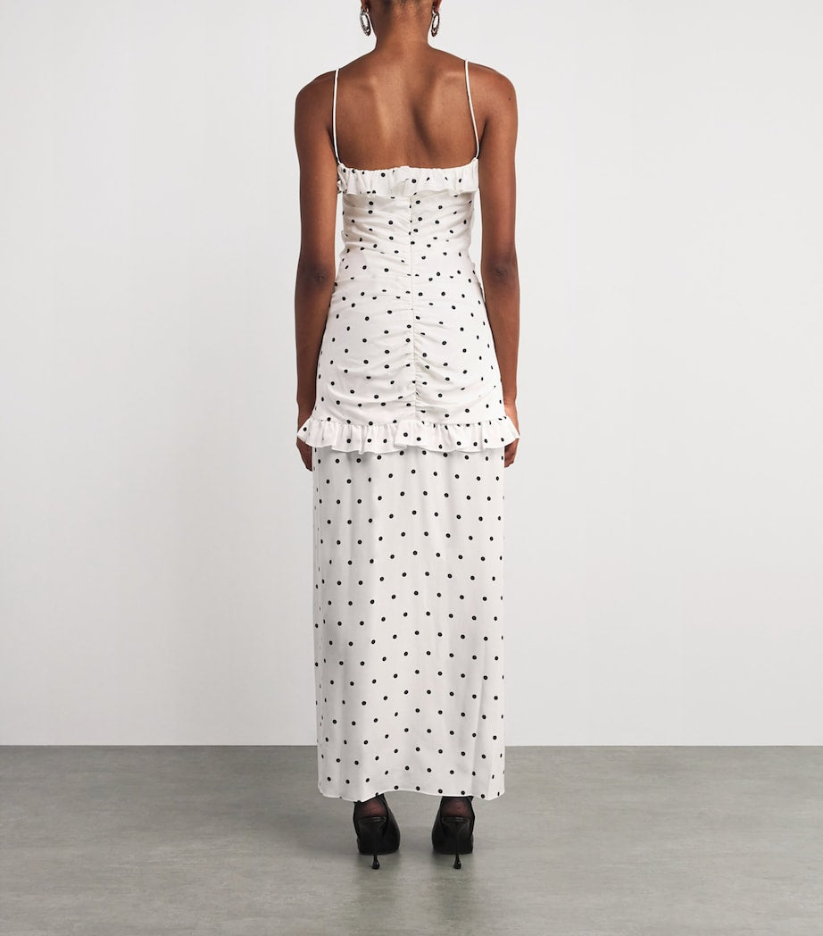 Silk Polka Dot Maxi Dress