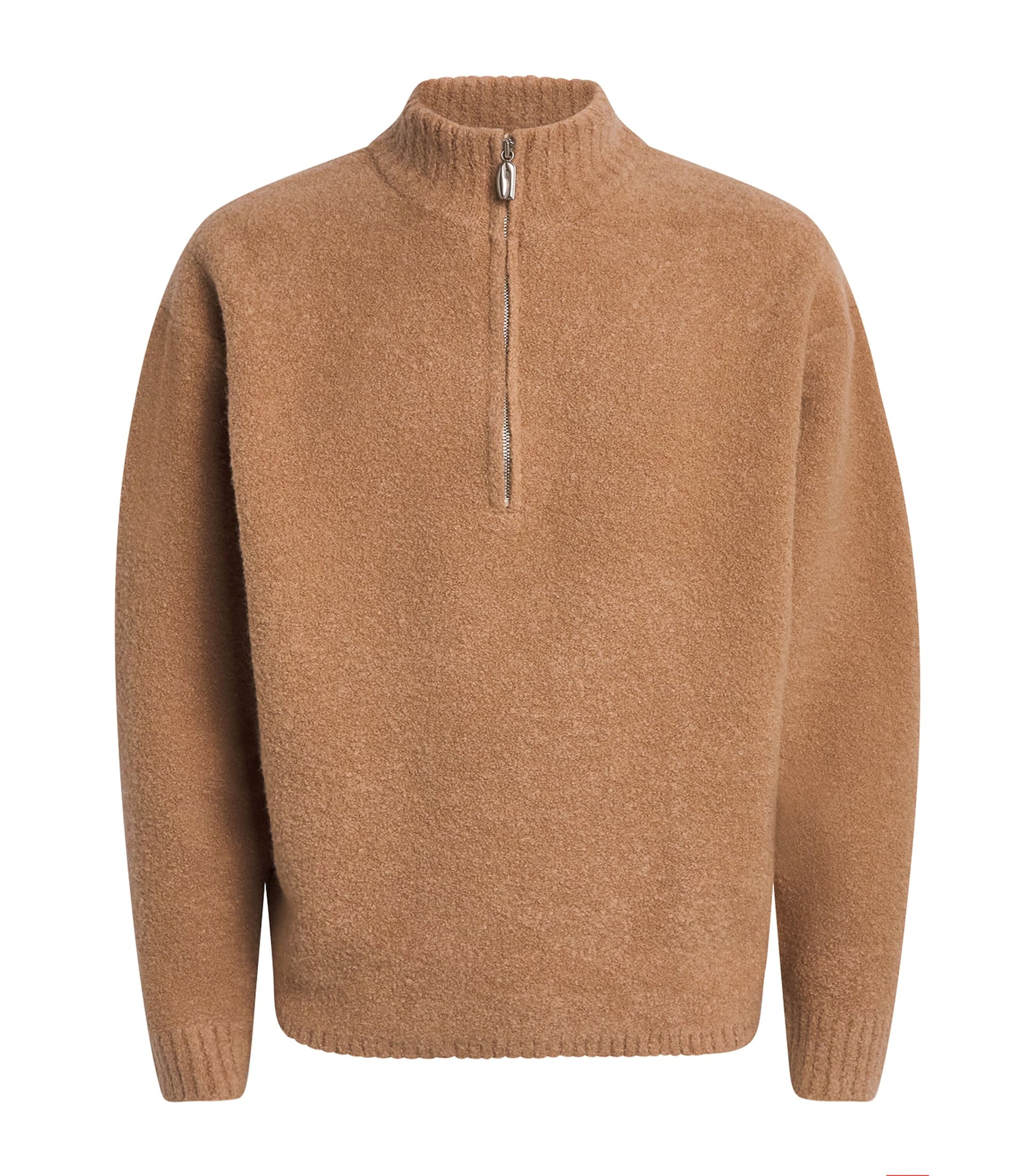 Le 17 Septembre Beige Wool-Blend Half-Zip Sweater