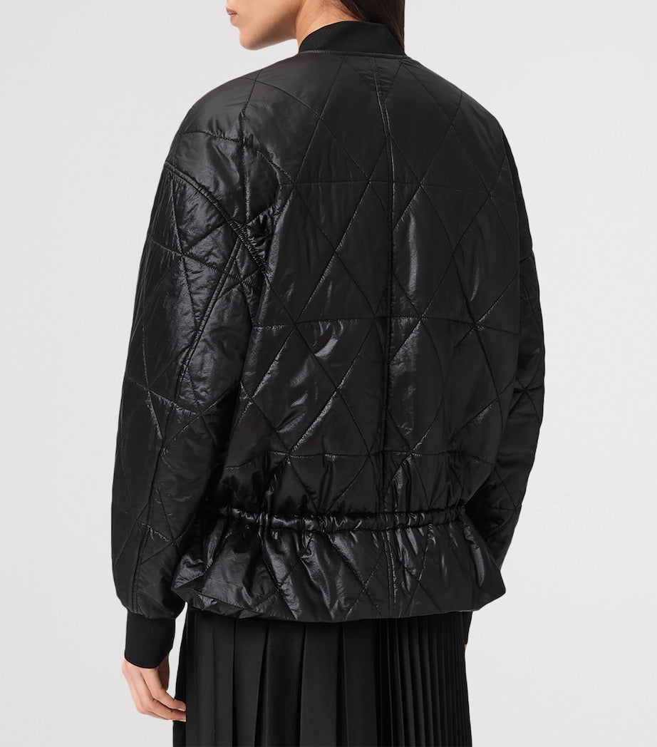 Black Quilted Alii Bomber Jacket