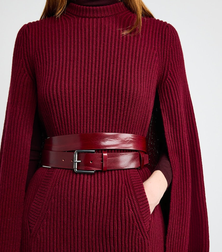 Max Mara Red Wool-Cashmere Mini Dress
