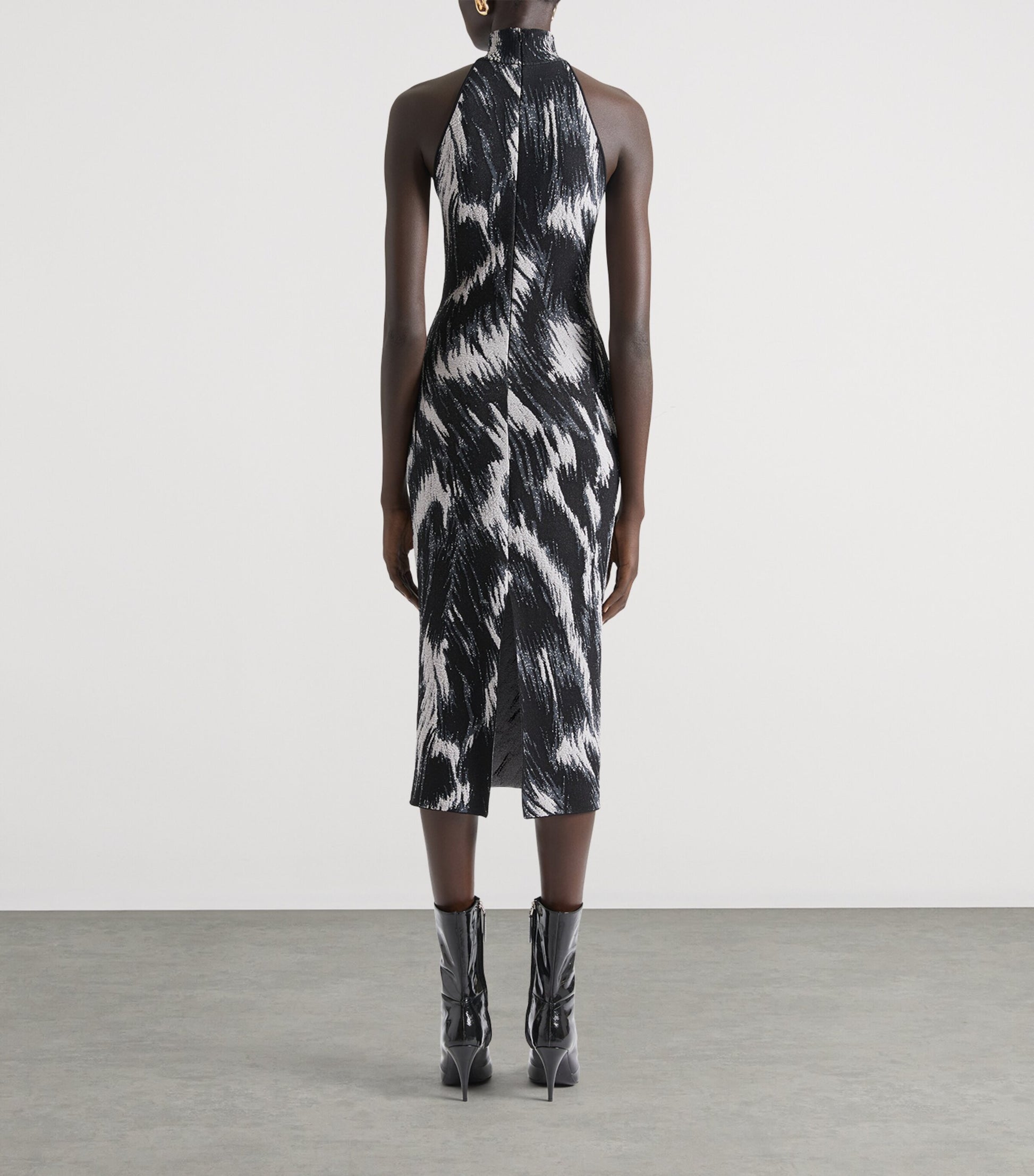 Givenchy Grey Knit Animal Midi Dress