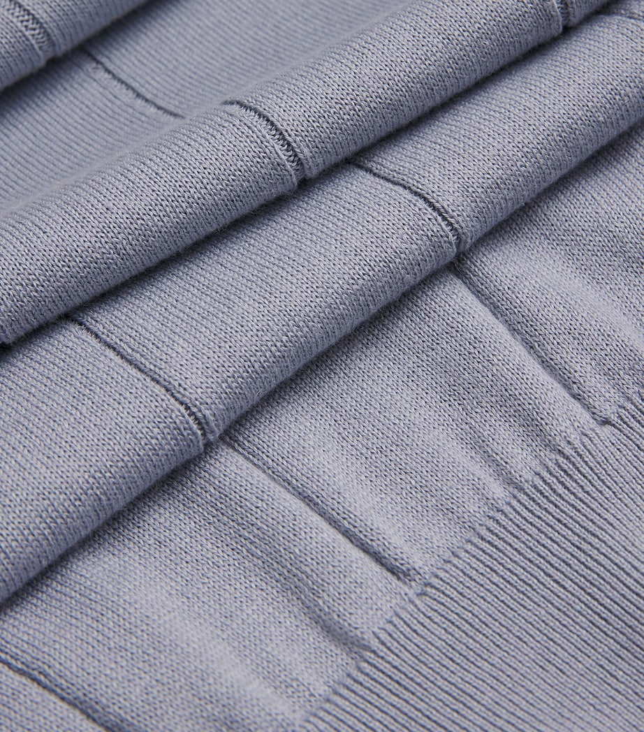 Eleventy Blue Cotton-Cashmere Ribbed Sweater