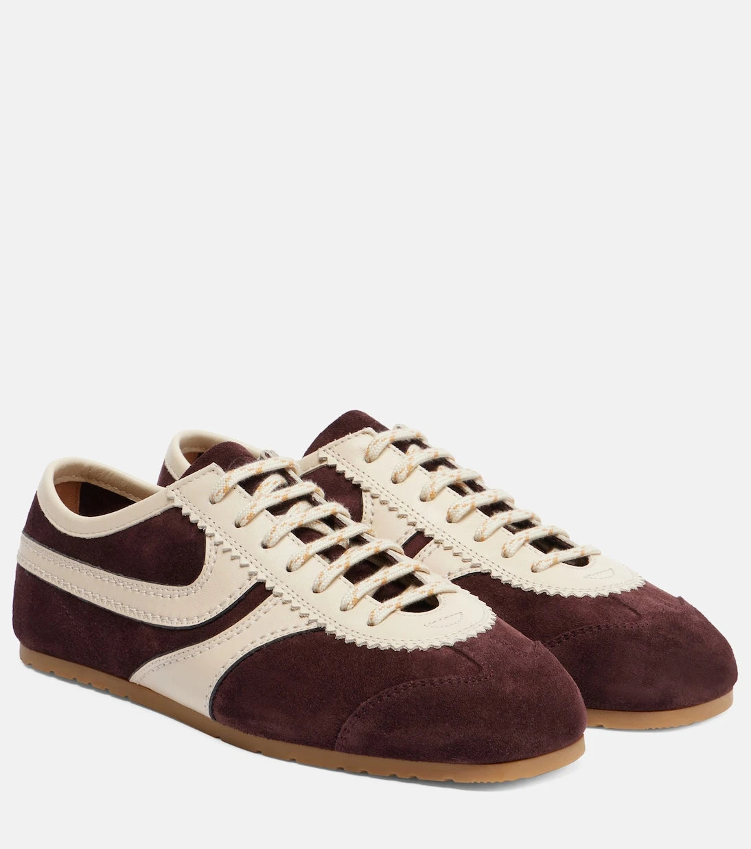 Dries Van Noten - Leather-trimmed suede sneakers