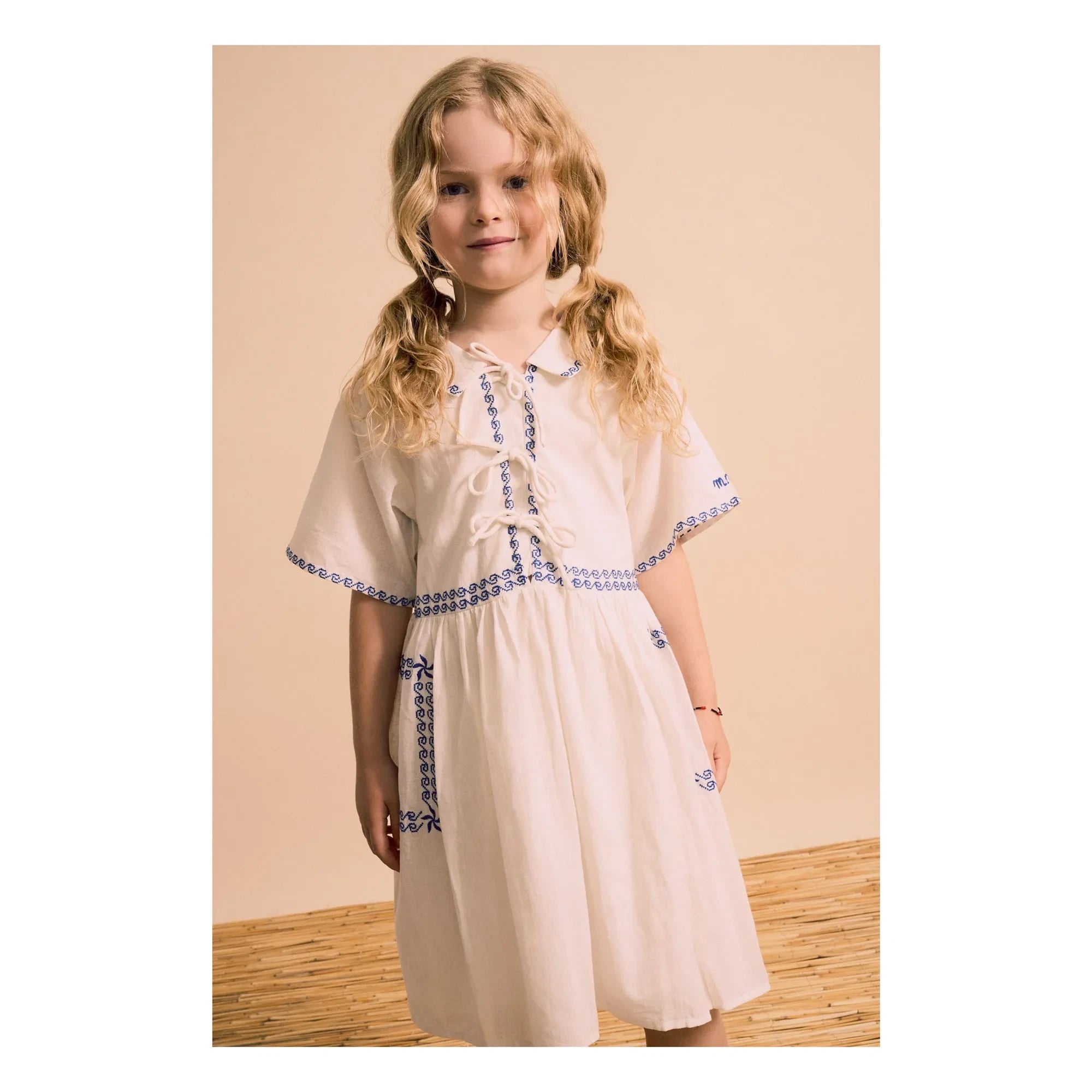 Maison Mangostan - Voiles Embroidered Dress | White